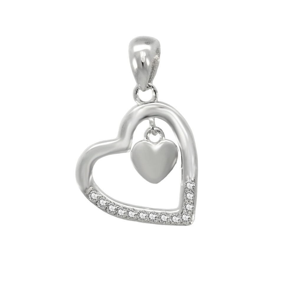 Heart Rhodium Pendant