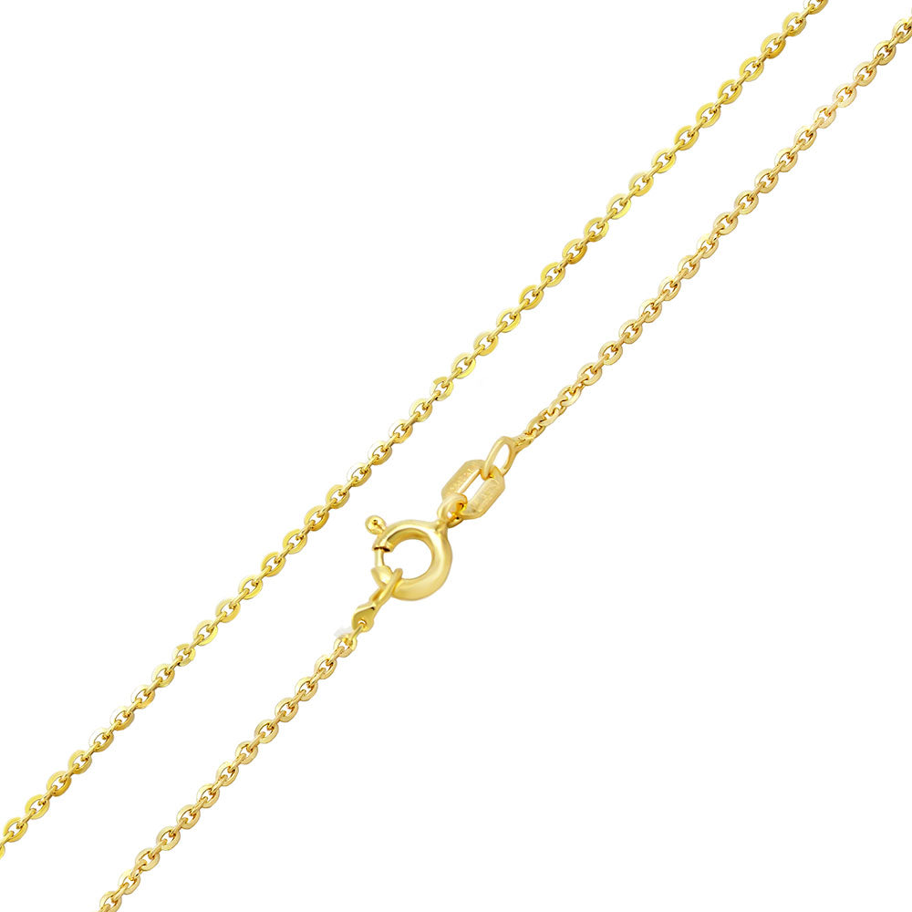 1.3mm Brilliant Round Flat Rolo Gold Plated Chain