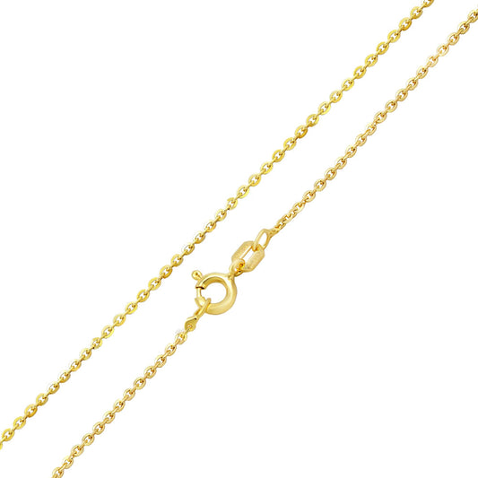 1.3mm Brilliant Round Flat Rolo Gold Plated Chain