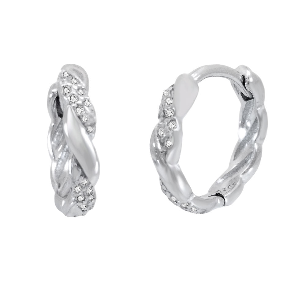 Twisted Huggie Hoop Earrings