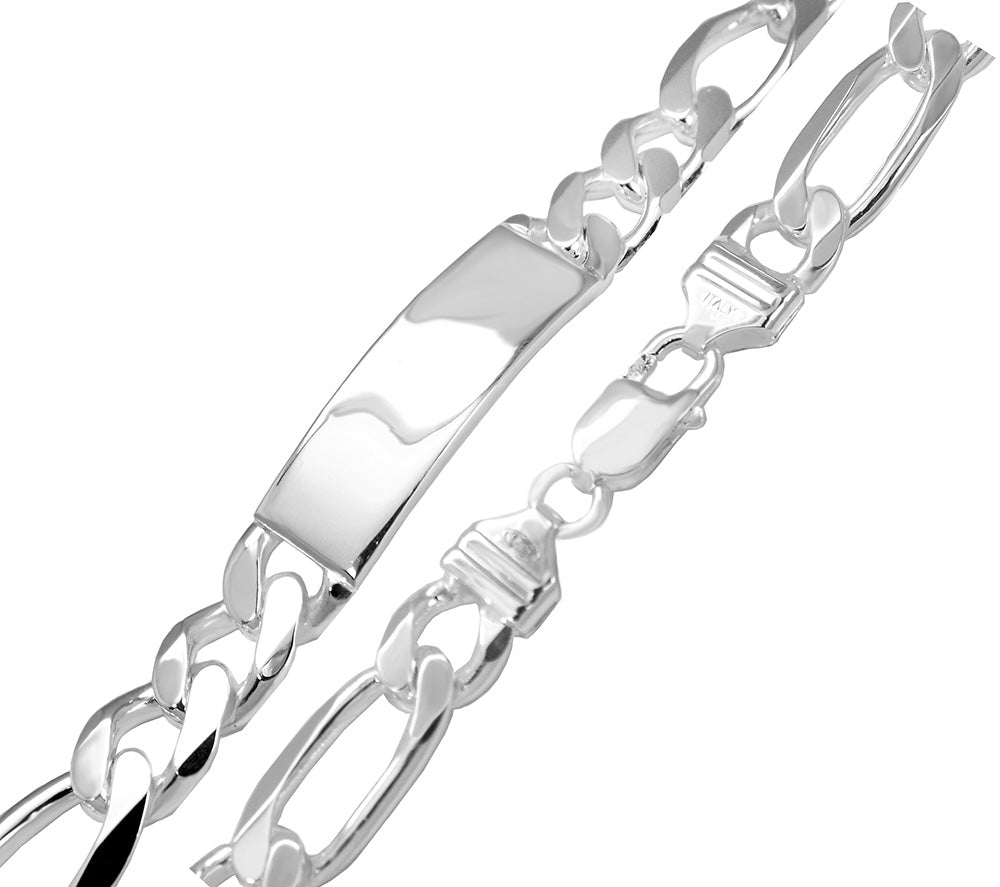 Italian Sterling Silver Figaro 15mm ID Bracelet