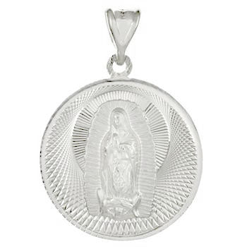 Lady of Guadalupe Sacred Heart Jesus Double Side 3D D C Medal Pendant