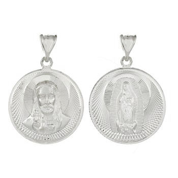 Lady of Guadalupe Sacred Heart Jesus Double Side 3D D C Medal Pendant