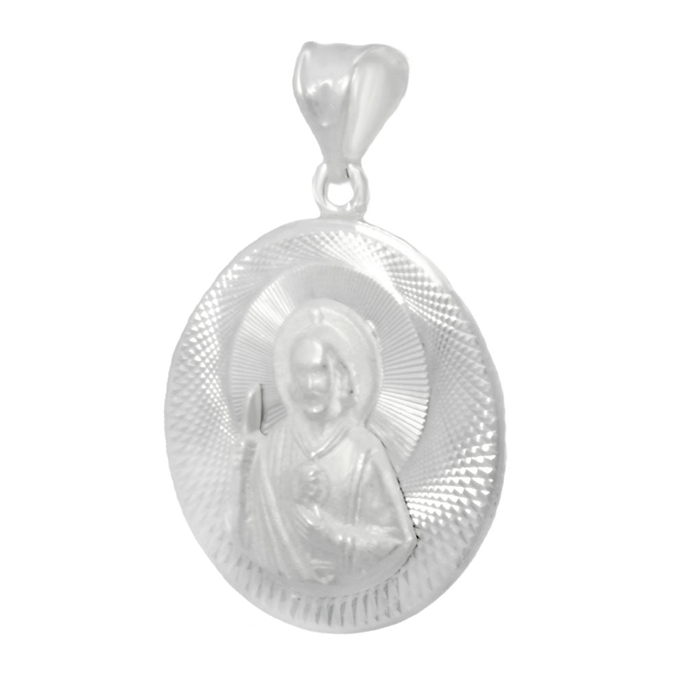 Sterling Silver 3D D C ST Jude Medal Pendant