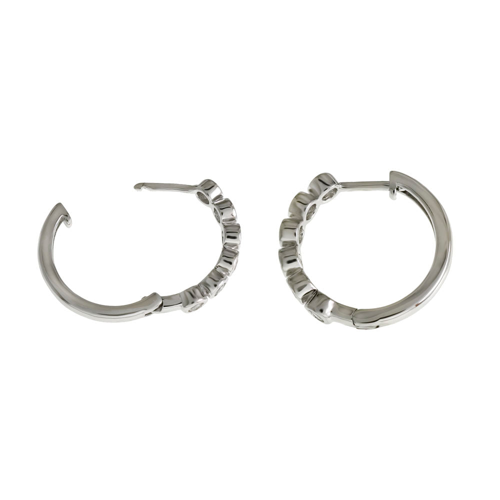 Sterling Silver Cubic Zirconia Huggie Hoop Earrings