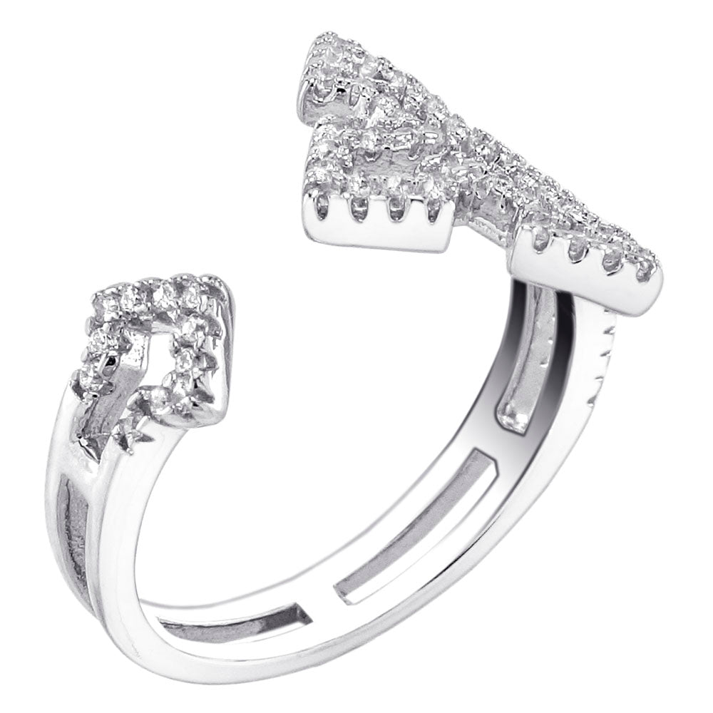 Micro Pave CZ Sideways Cross Ring