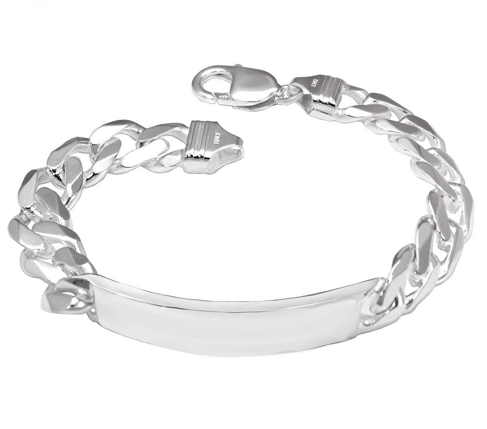 Italian Sterling Silver Curb 12MM ID Bracelet