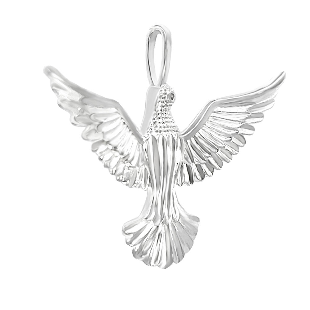 Sterling Silver Eagle Pendant Diamond Cut Finished