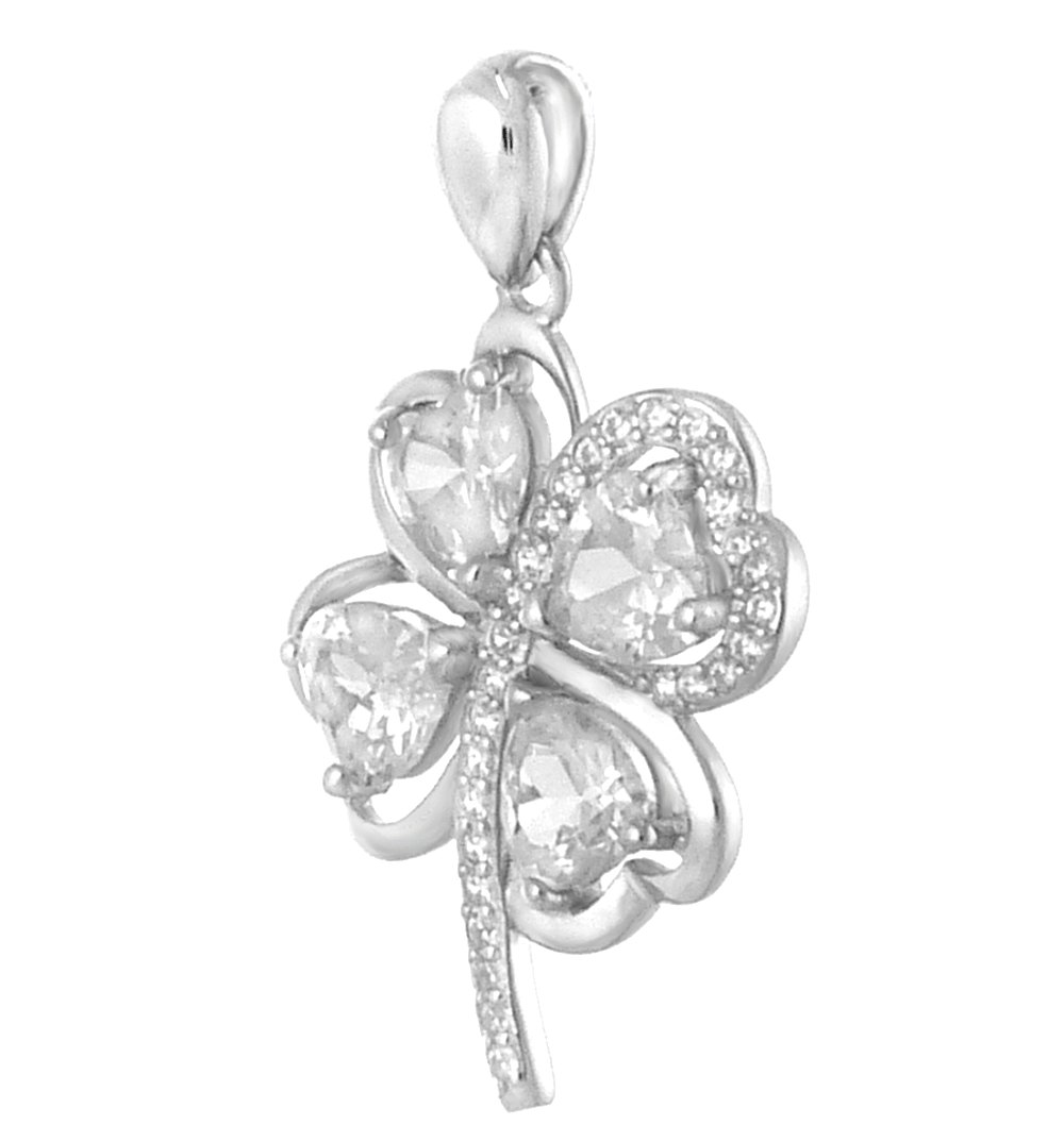 Four Leaf Clover CZ Pendant