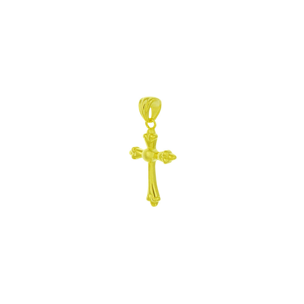 Small Cross Sterling Silver Gold Plated Pendant