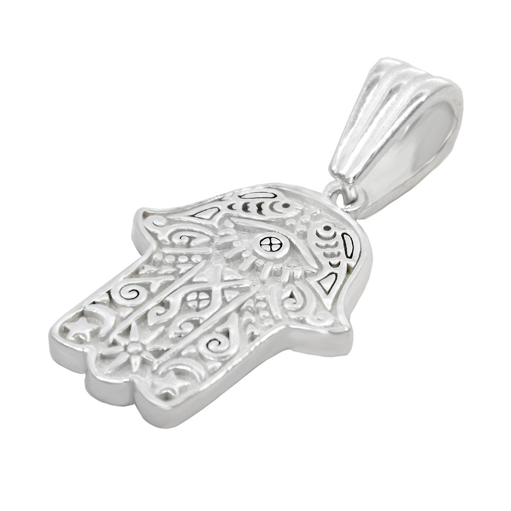 Hamsa Hand Sterling Silver Pendant