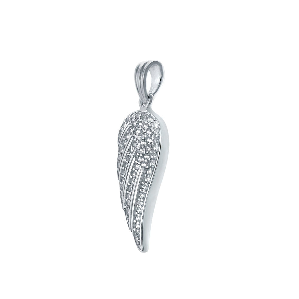Sterling Silver CZ Wing Pendan