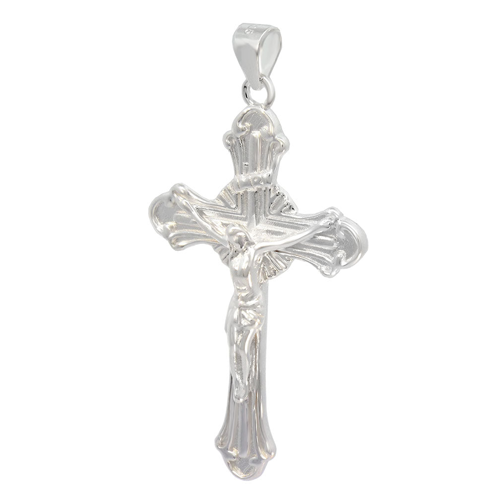 three dimension sterling silver crucifix pendant