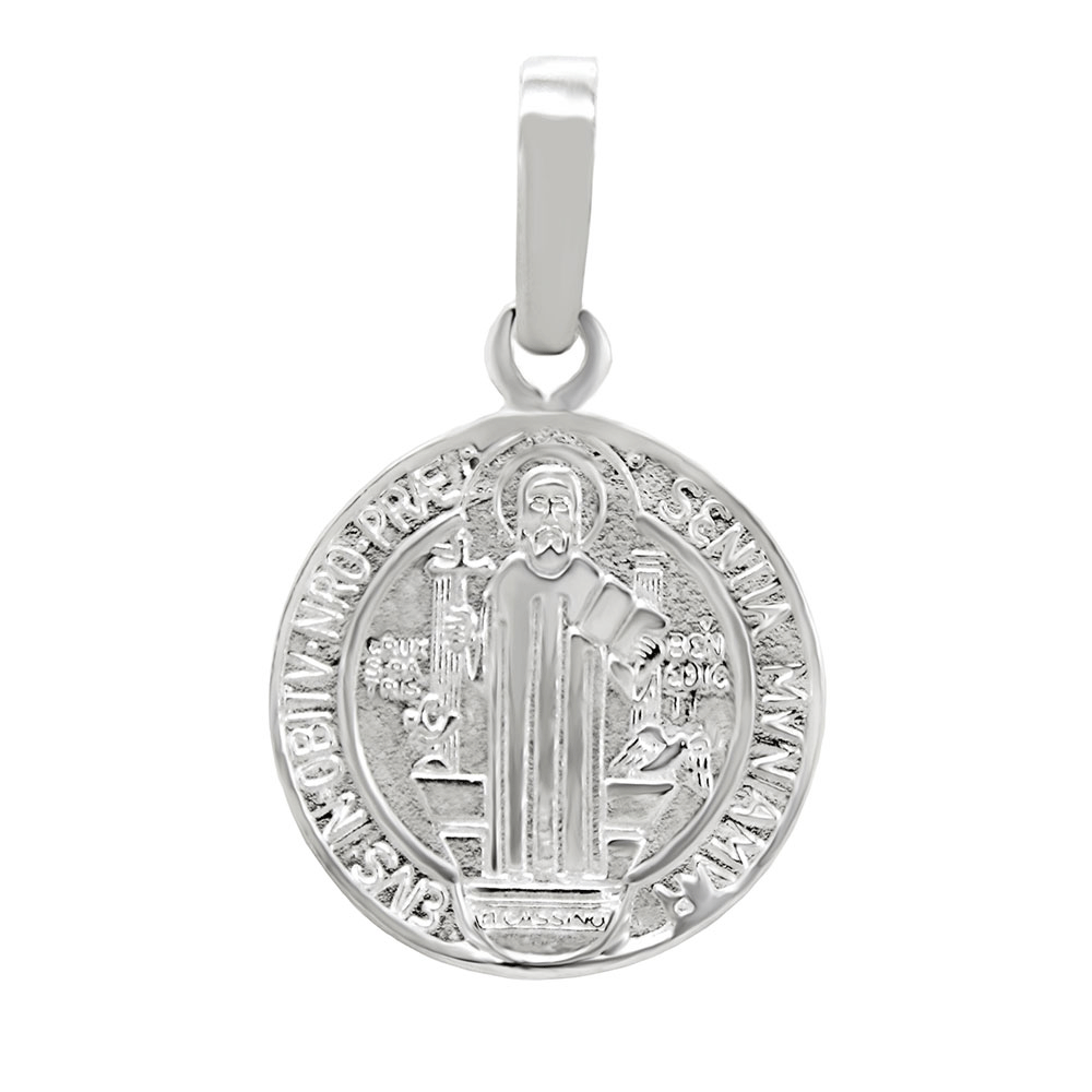 Sterling Silver Double Side Saint Benedict Medal Pendant