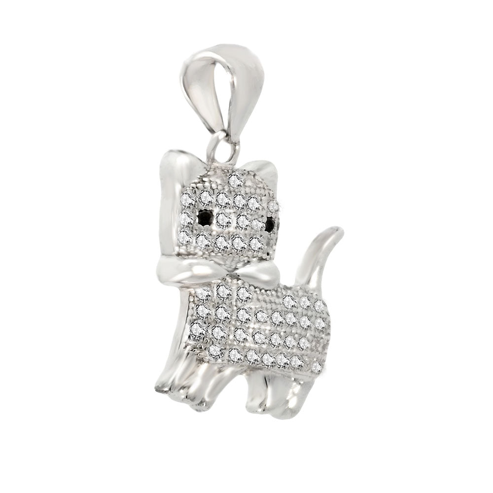 Pave Cubic Zirconia Cat Pendant