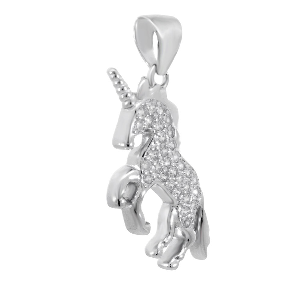 Pave Cubic Zirconia Unicorn Pendant