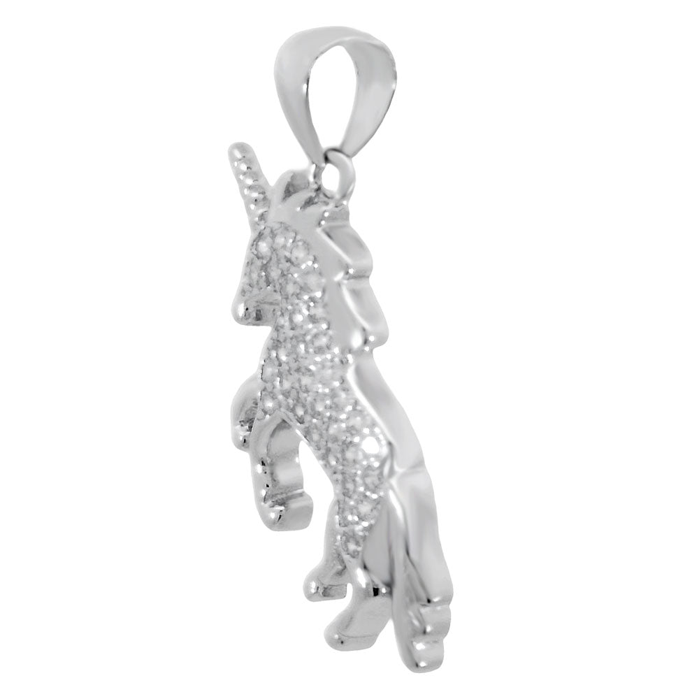 Pave Cubic Zirconia Unicorn Pendant