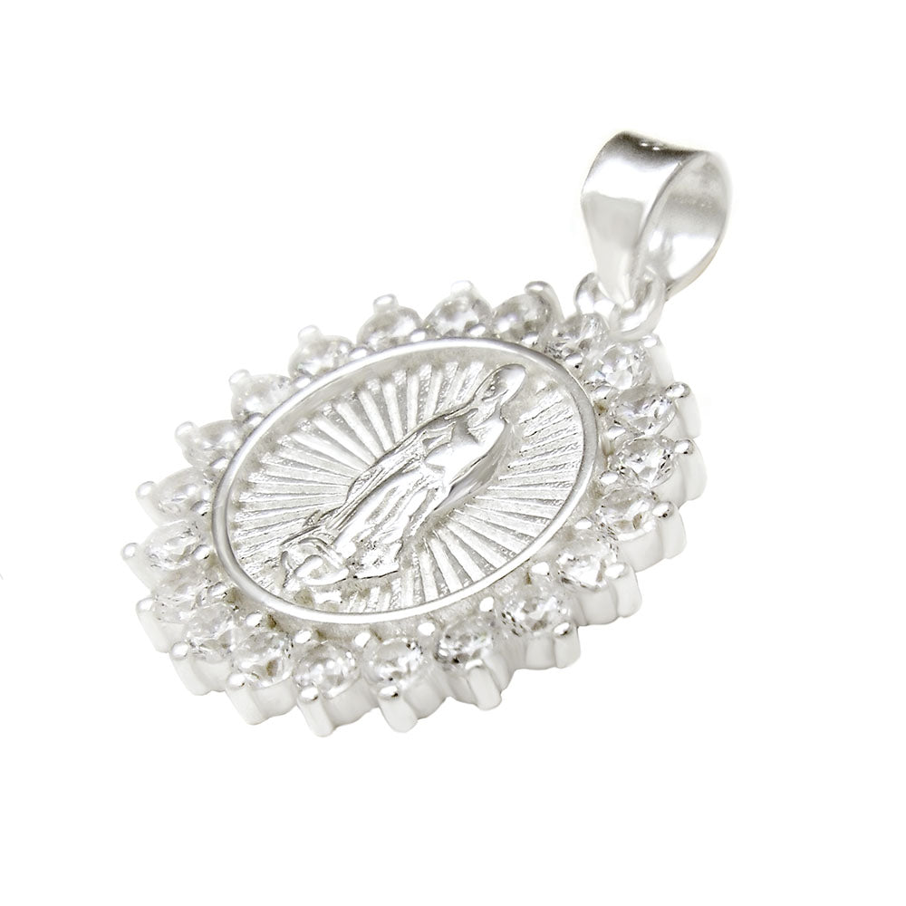 Lady of Guadalupe W Cubic Zirconia Pendant