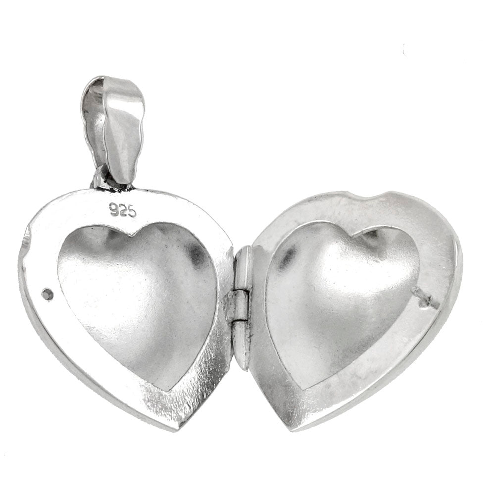 Sterling Silver Engravable Heart Locket Pendant