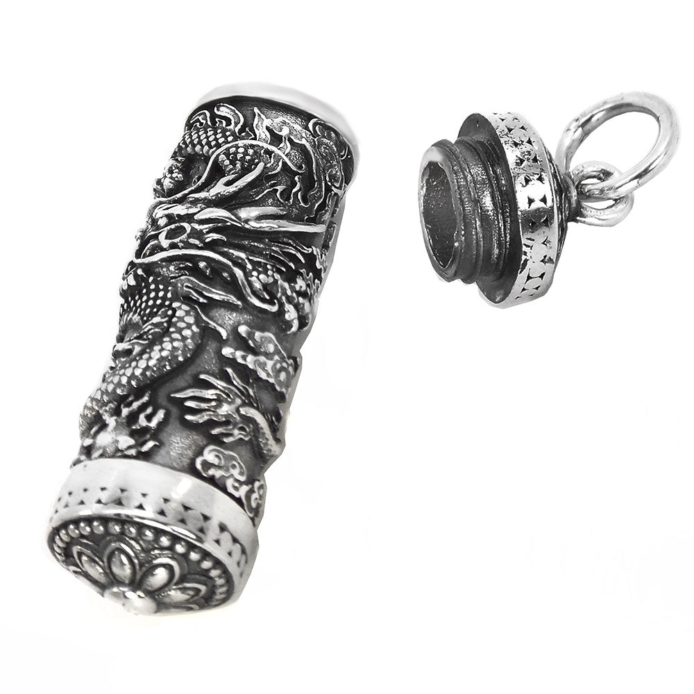 Dragon Ashes Box Sterling Silver Oxidized Pendant