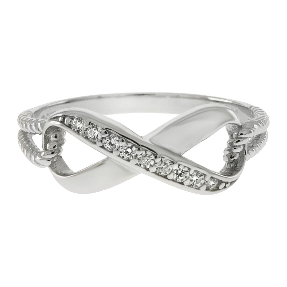 Sterling Silver Cubic Zirconia Infinity Ring