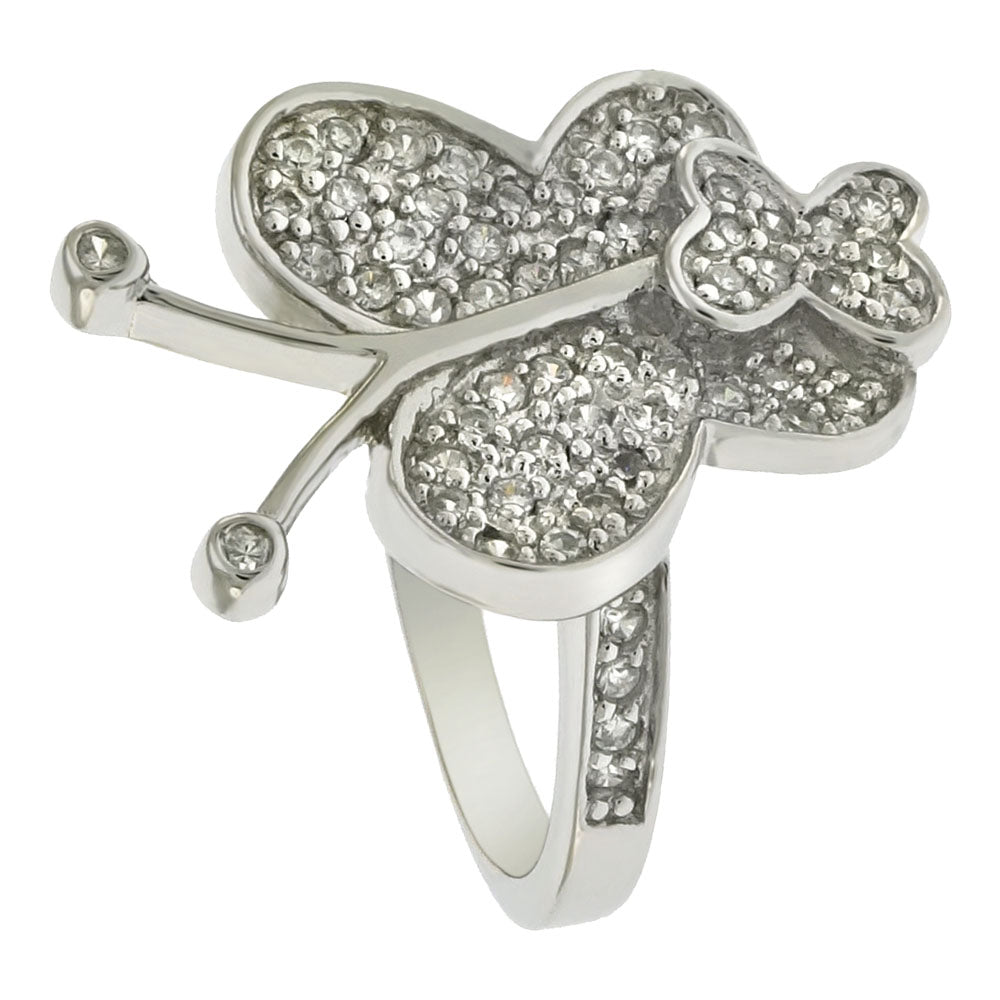 Sterling Silver Cubic Zirconia Butterfly Ring