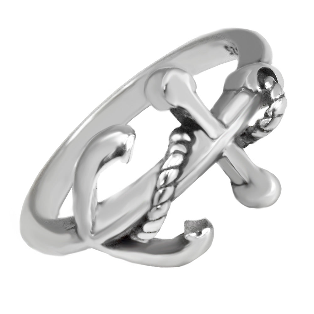 Sterling Silver Oxidized Anchor Ring