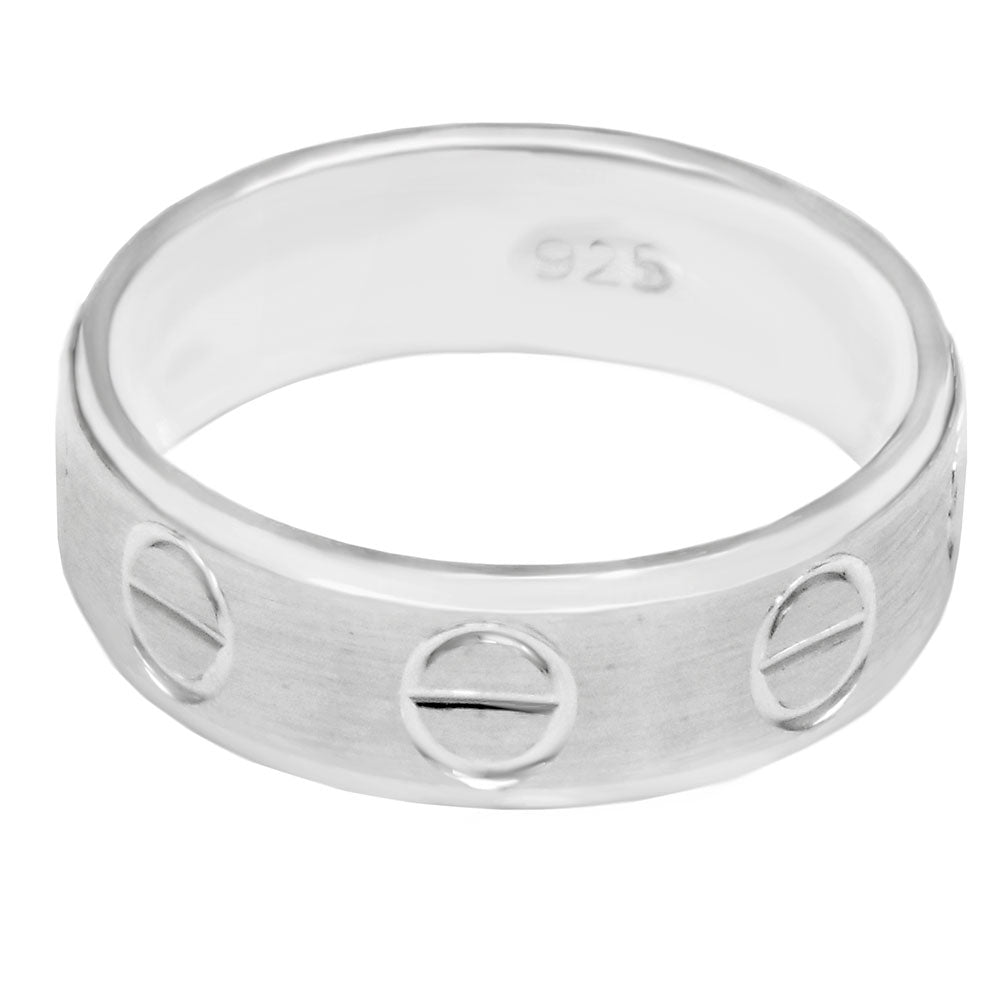 Sterling Silver Screw Band Ring