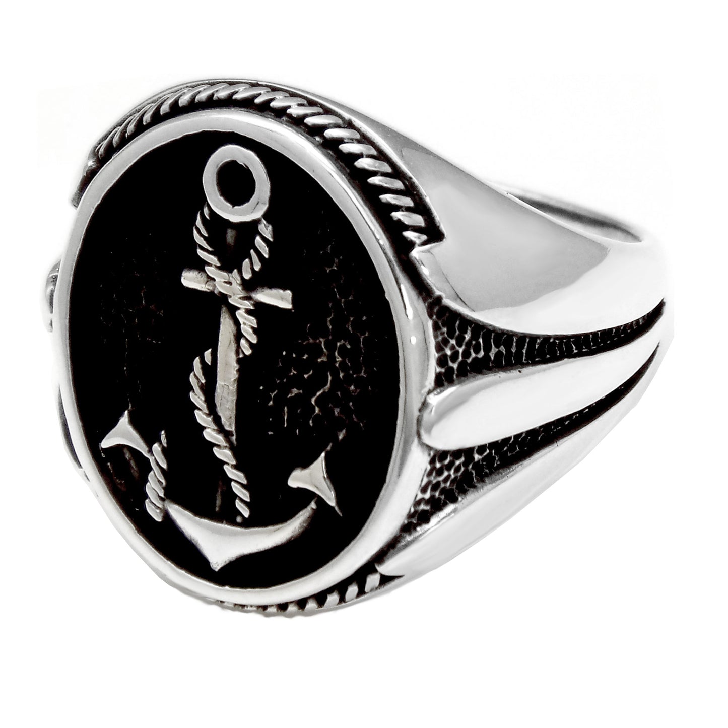 Sterling Silver Oxidized Anchor Ring