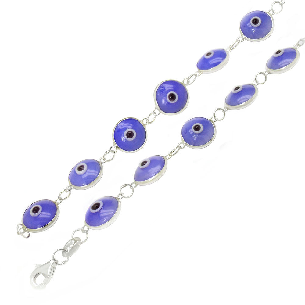 Purple Blue Evil Eye Bracelet