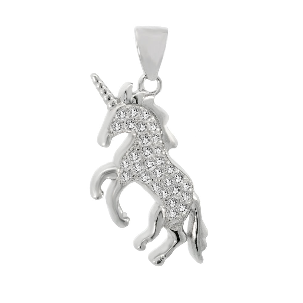 Pave Cubic Zirconia Unicorn Pendant