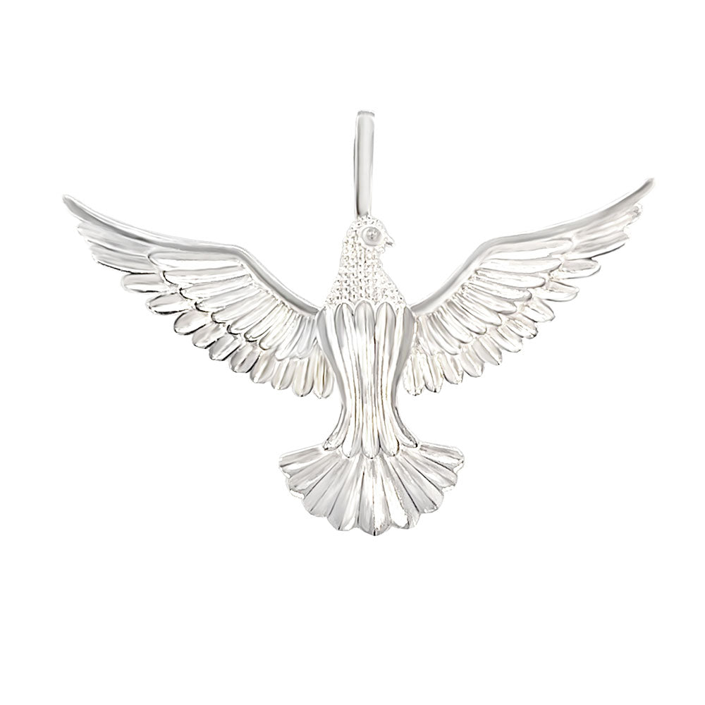 Sterling Silver Eagle Pendant Diamond Cut Finished