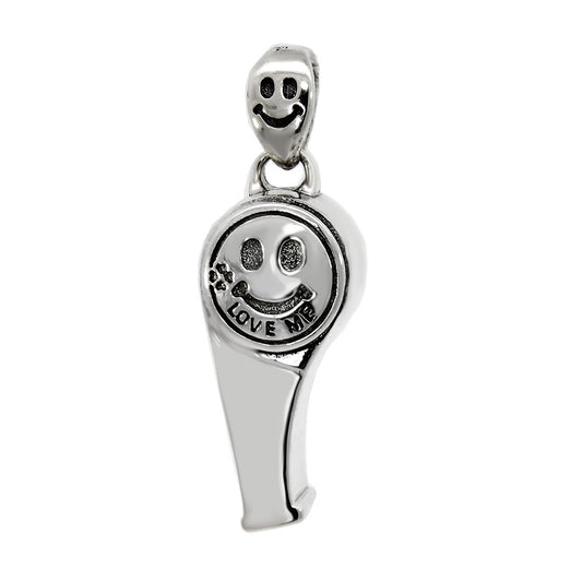 Happy Emoji Whistle Sterling Silver Pendant