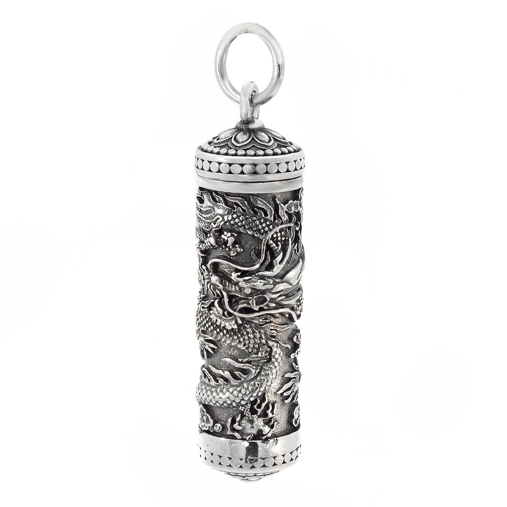 Dragon Ashes Box Sterling Silver Oxidized Pendant