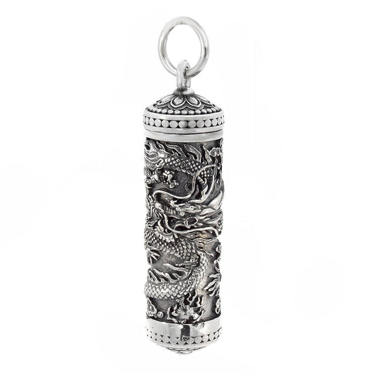 Dragon Ashes Box Sterling Silver Oxidized Pendant