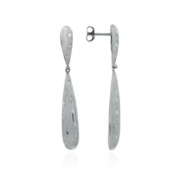 White Topaz Sterling Silver Rhodium Earrings