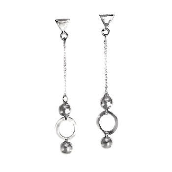 Sterling Silver Dangle Earrings W. Rhodium