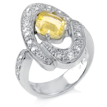Sterling Silver Ladies Ring W/Natural Citrine Stone