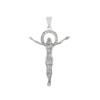 Sterling Silver Crucifix CZ Pendant