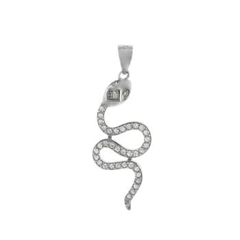 Sterling Silver Cobra CZ Pendant
