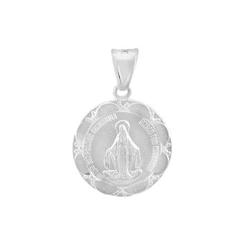 Sterling Silver D/C High Polish Virgin Mary Pendant