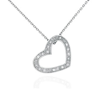 Sterling Silver Cubic Zirconia CZ Heart Pendant