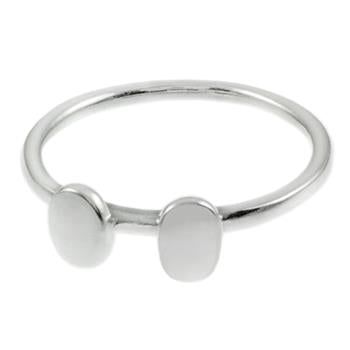Double Oval Disc Sterling Silver Ring