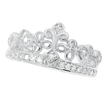 Sterling Silver Cubic Zirconia Crown Ring