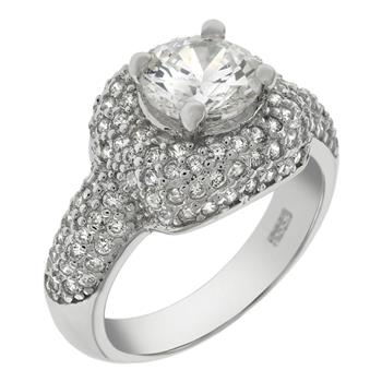 925 Sterling Silver 7mm Round CZ Engagement Ring
