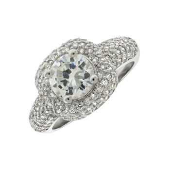925 Sterling Silver 7mm Round CZ Engagement Ring