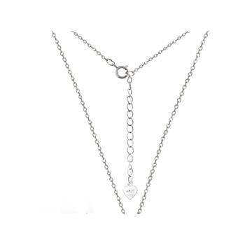 Sterling Silver Heart Lock Reversible Rhodium Necklace