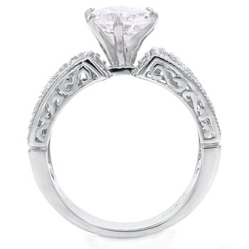 6 Prongs 7mm Round CZ Engagement Ring