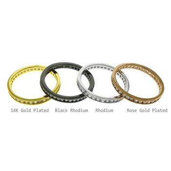 1.5mm Round CZ Channel Set Eternity Rose Plated Band Ring