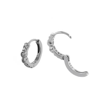 .925 Sterling Silver Infinity Pavé CZ Huggie Earrings